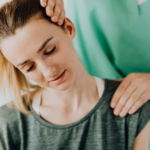a massage therapist at work